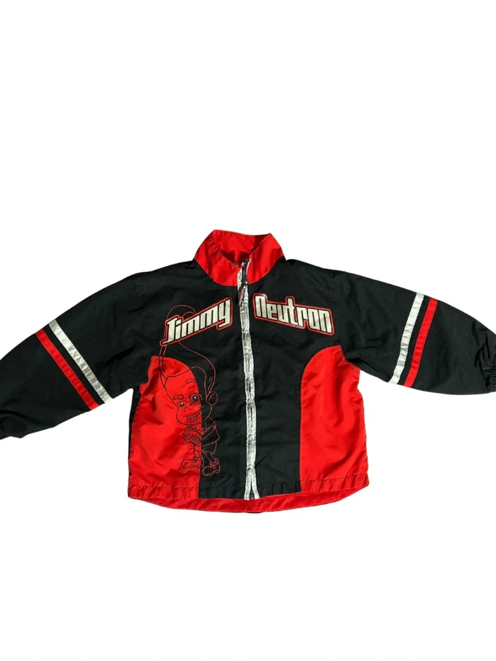 Vintage Jimmy Neutron Red and Black Kids Windbreaker Jacket